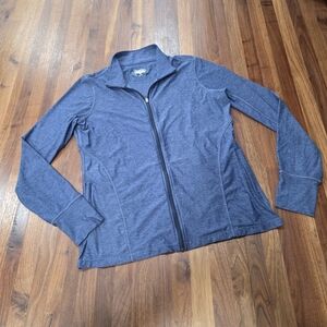 Straight Down Zip Front Blue Performance Jacket Size Large